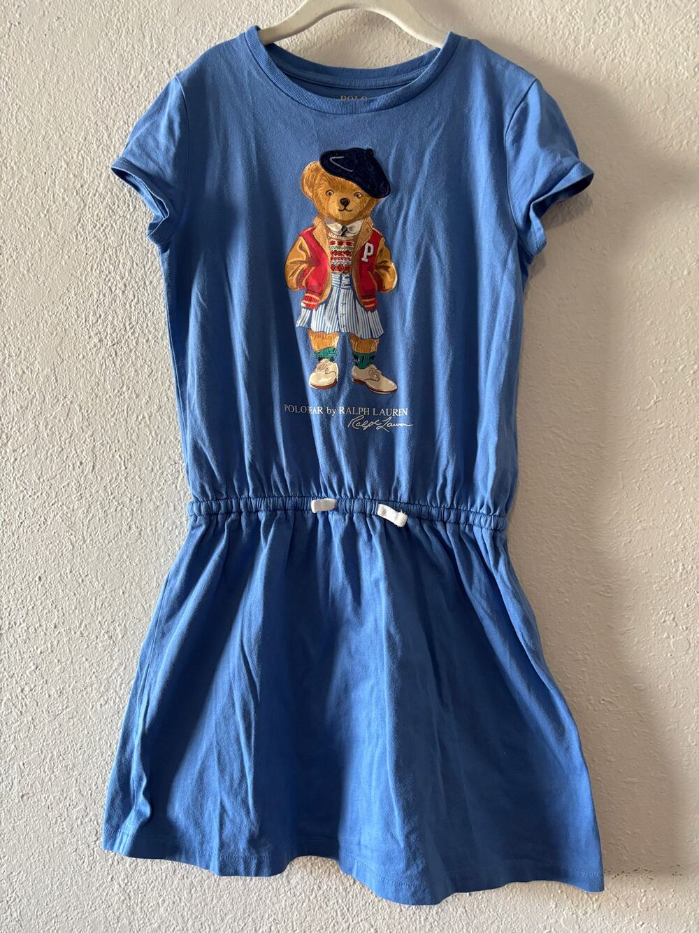 Polo Ralph Lauren Polo Bear Cotton Jersey Knit Dress Girls Size M 8/10